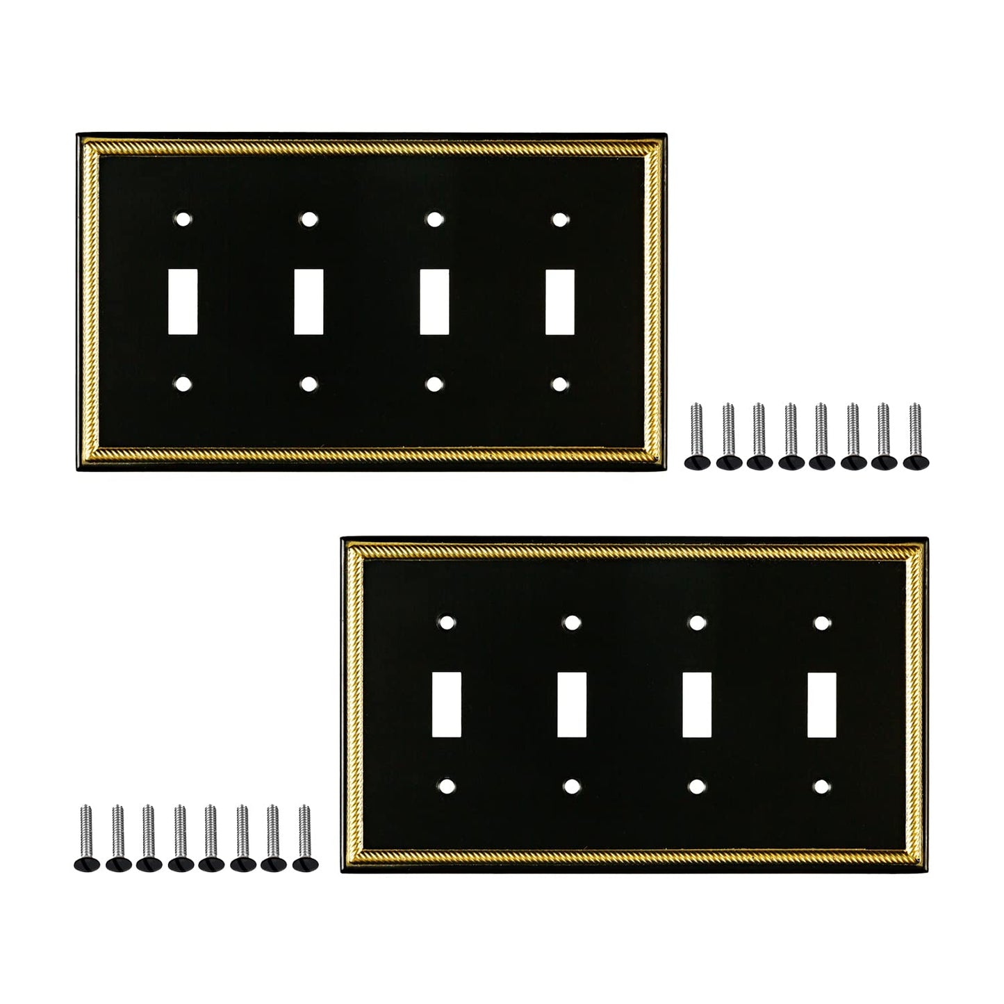 Antique Elegance Wall Plate Collection - Black & Gold