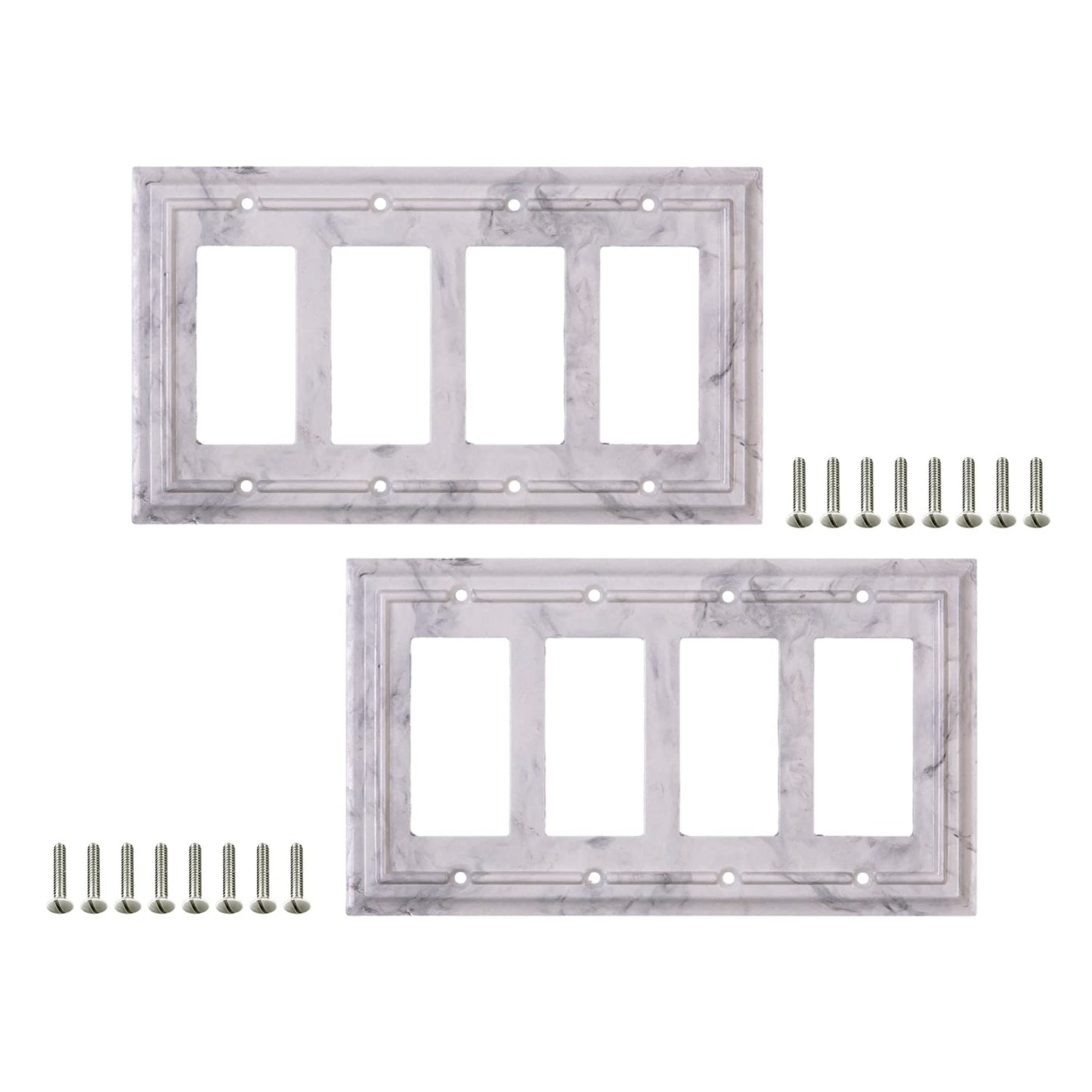 Marbled Majesty Wall Plate Collection - White