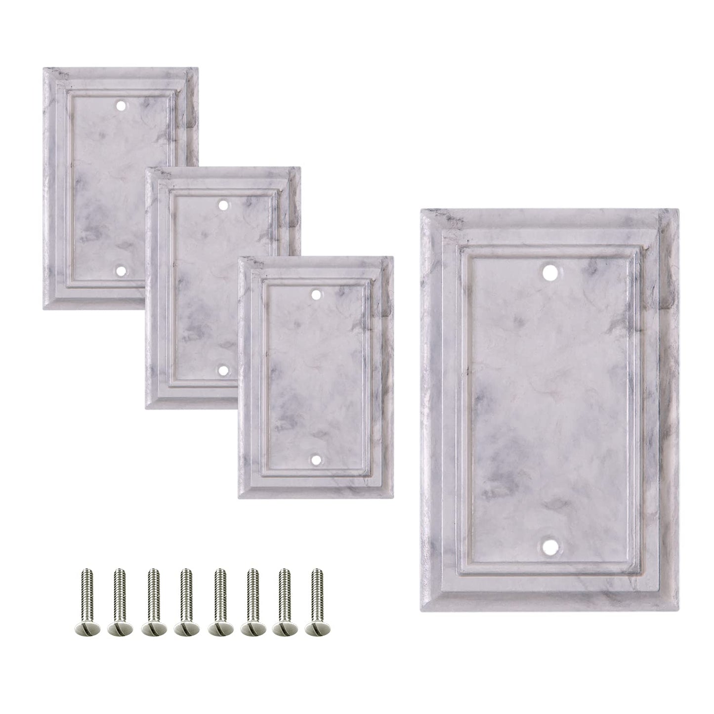 Marbled Majesty Wall Plate Collection - White