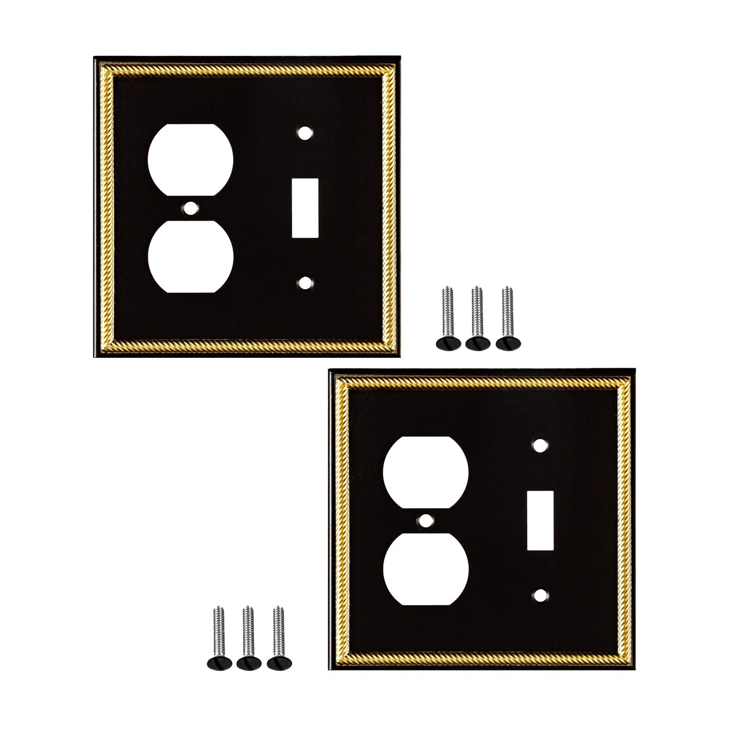 Antique Elegance Wall Plate Collection - Black & Gold