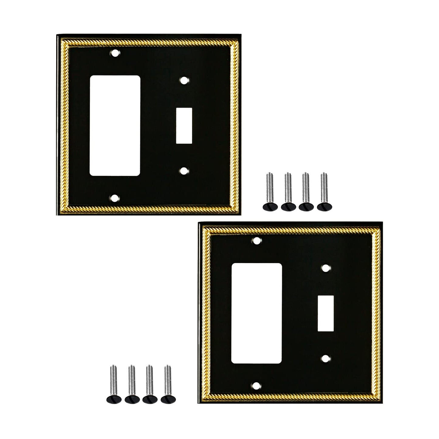 Antique Elegance Wall Plate Collection - Black & Gold