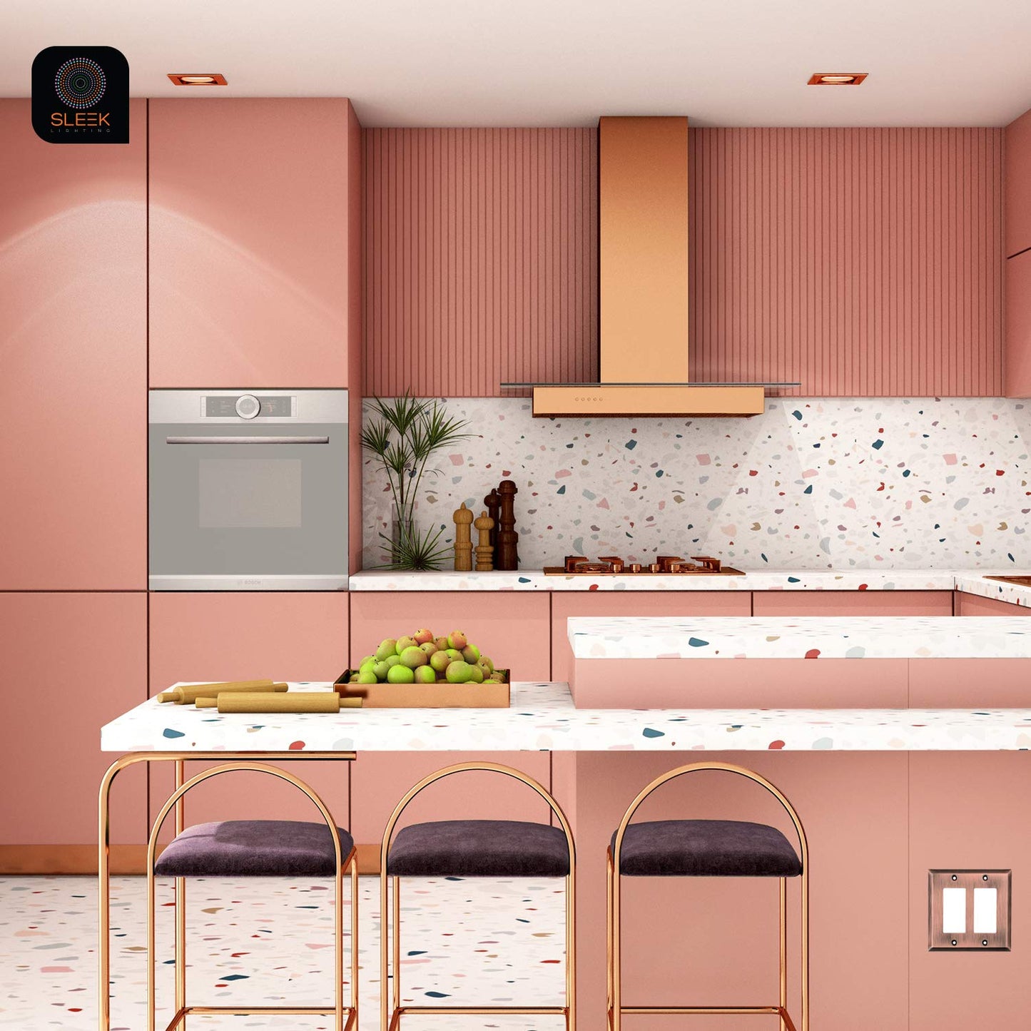 Sleek Canvas Elegance Wall plate collection - Copper