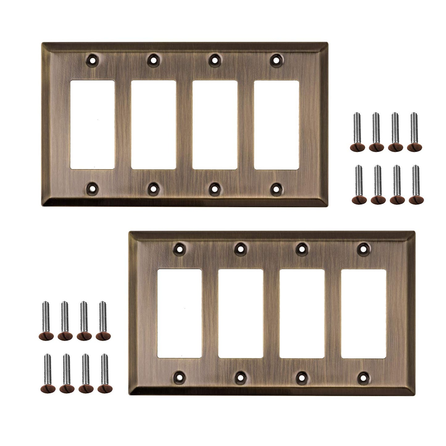 Sleek Canvas Elegance Wall Plate Collection - Antique Brass