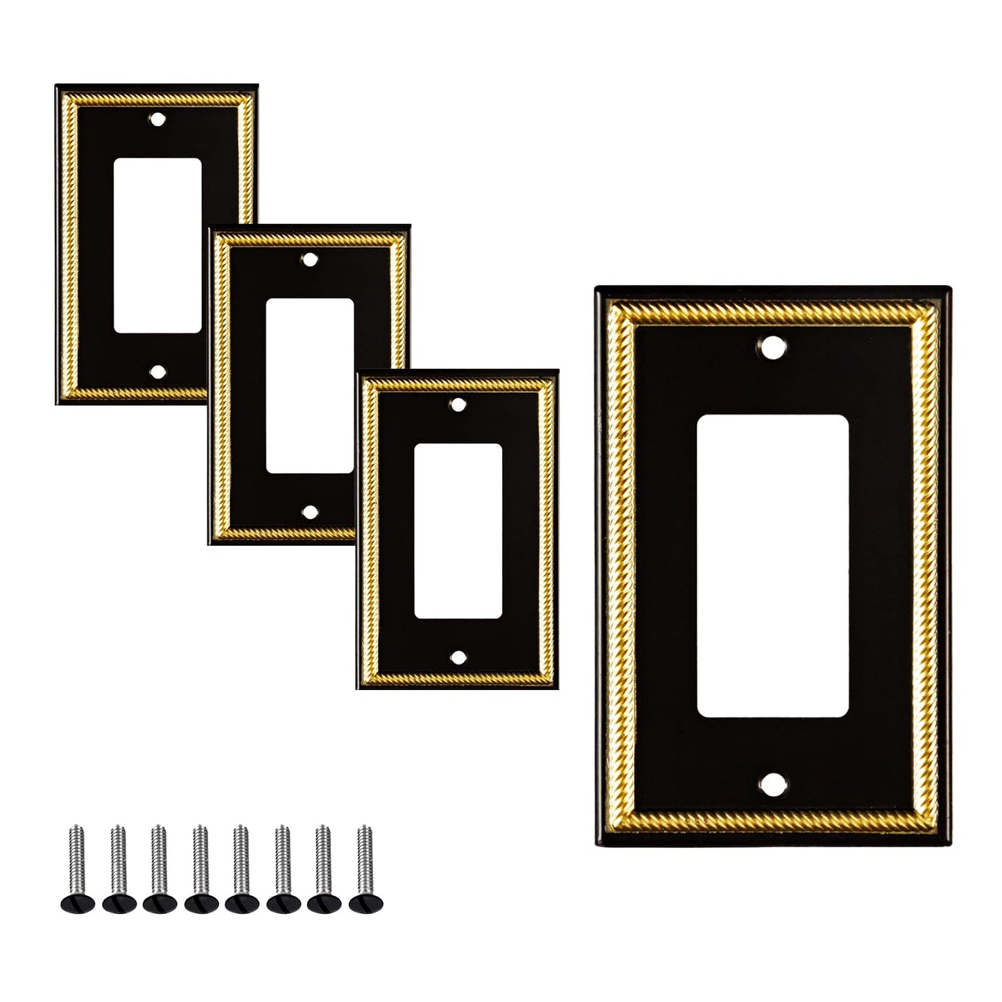 Antique Elegance Wall Plate Collection - Black & Gold
