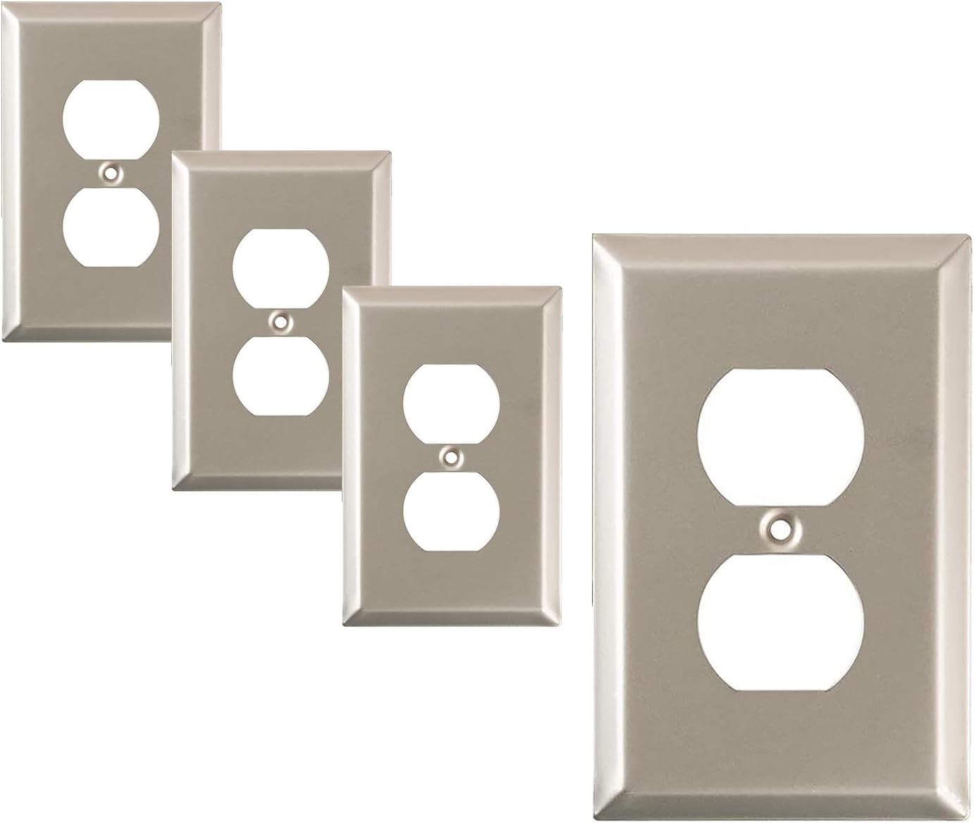 Sleek Canvas Elegance Wall Plate Collection - Satin Nickel