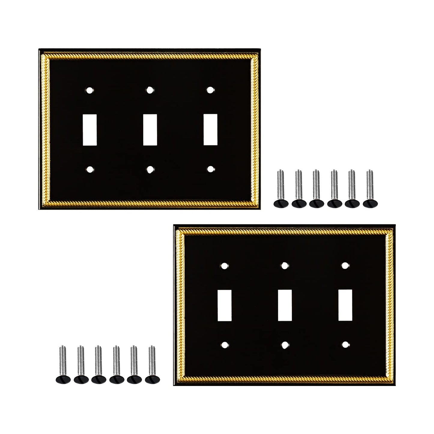 Antique Elegance Wall Plate Collection - Black & Gold