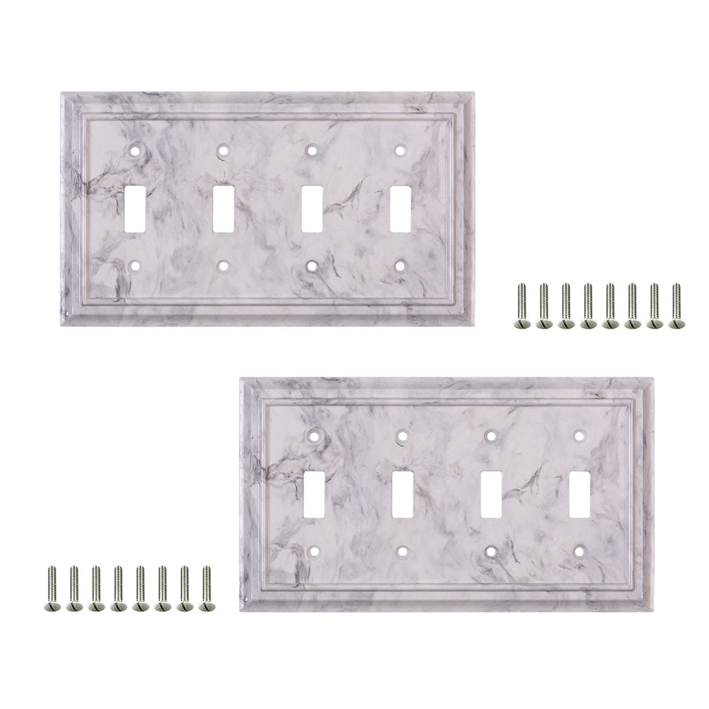Marbled Majesty Wall Plate Collection - White