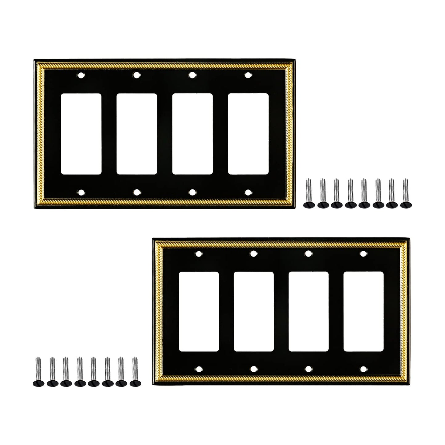 Antique Elegance Wall Plate Collection - Black & Gold