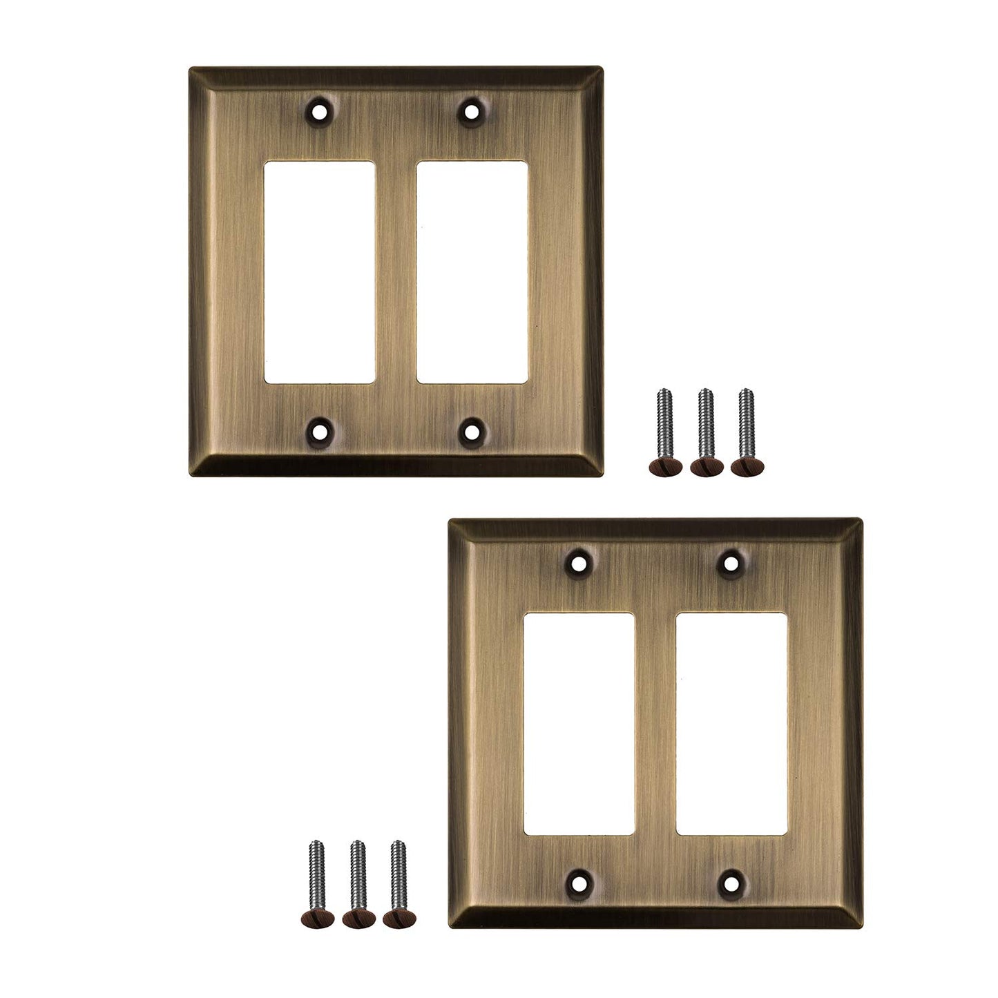 Sleek Canvas Elegance Wall Plate Collection - Antique Brass