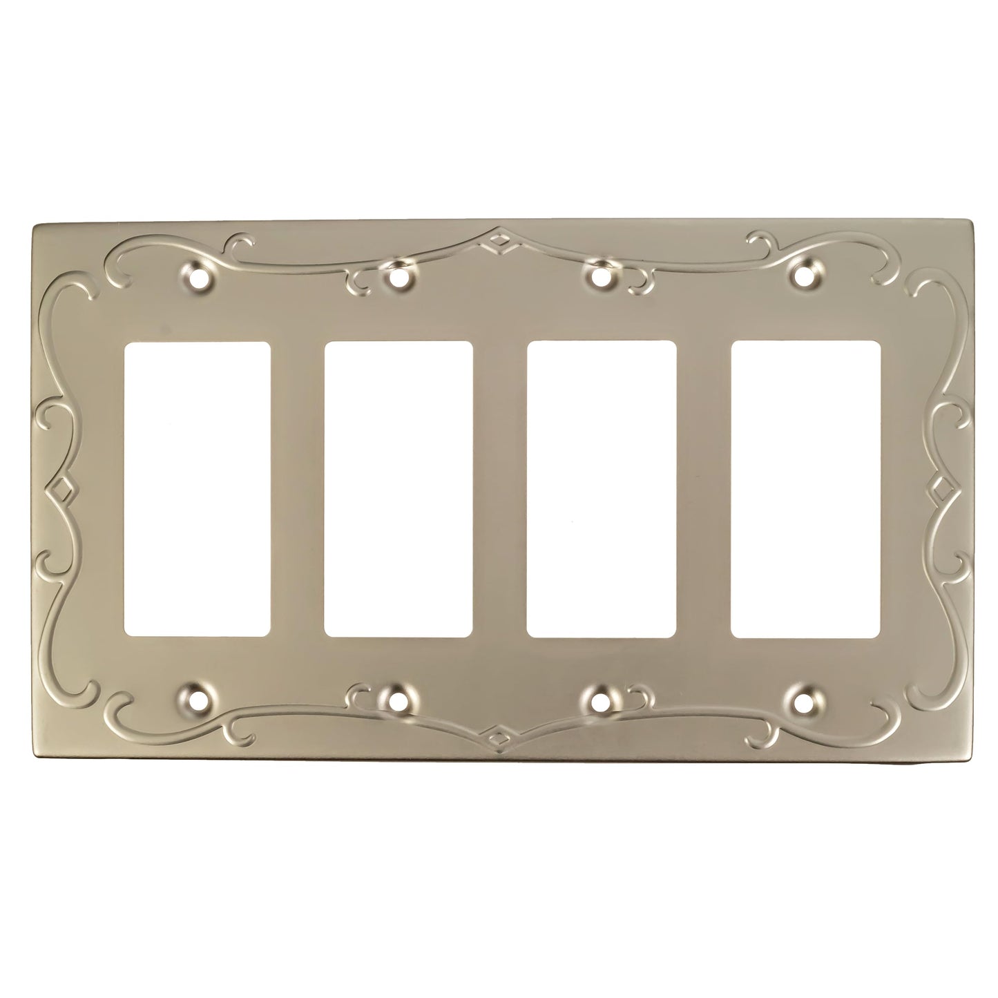 Regal Scrollwork Wall Plates Collection - Satin Satin Nickel