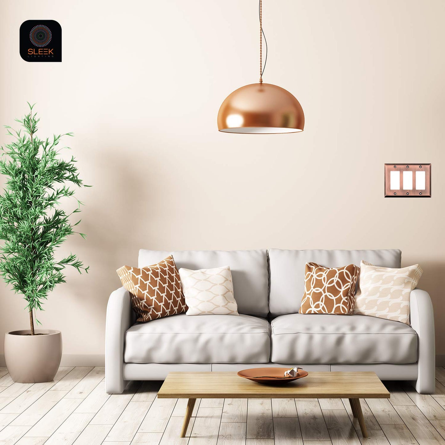 Sleek Canvas Elegance Wall plate collection - Copper