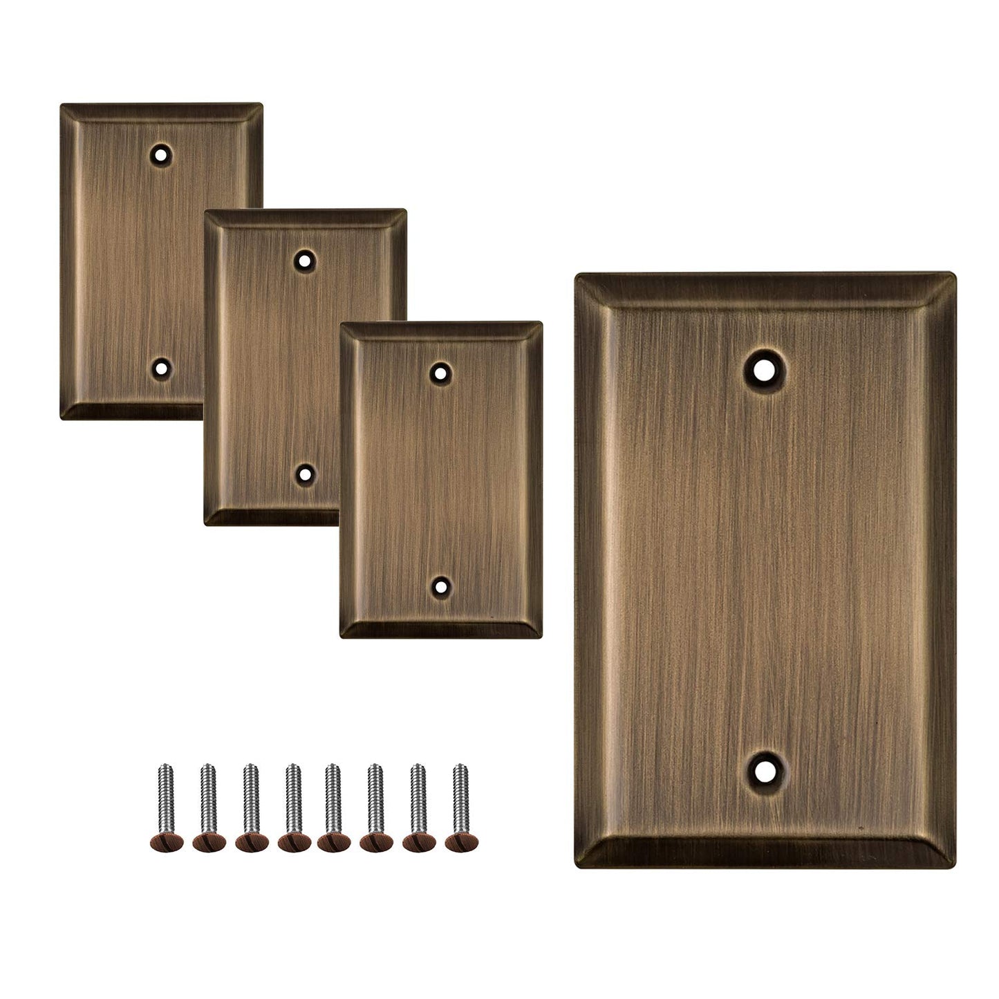 Sleek Canvas Elegance Wall Plate Collection - Antique Brass