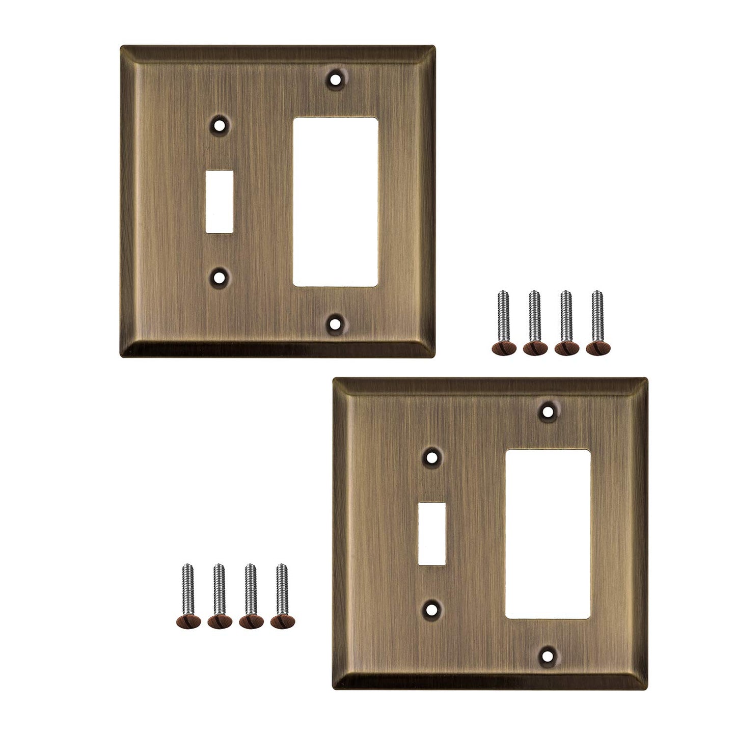 Sleek Canvas Elegance Wall Plate Collection - Antique Brass