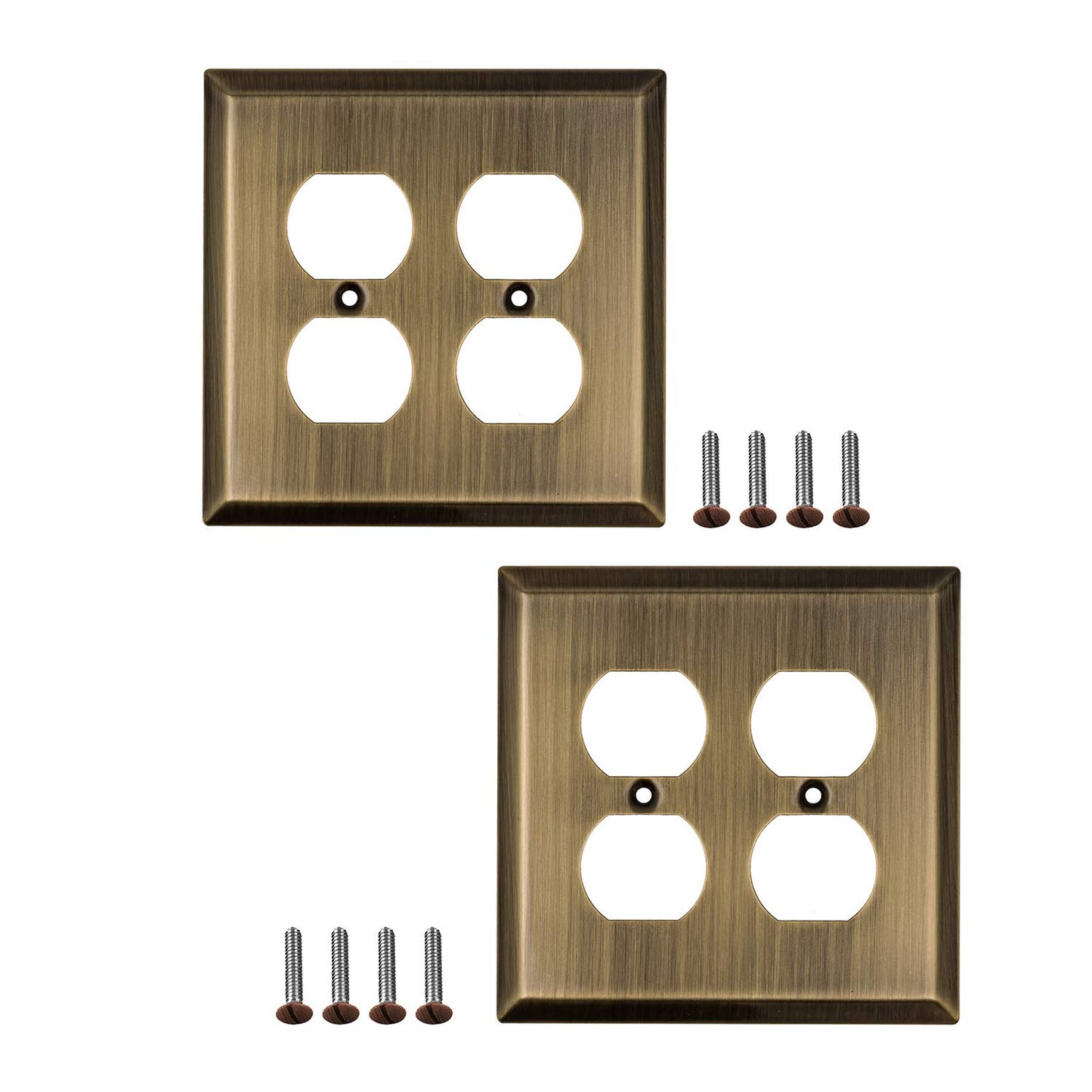 Sleek Canvas Elegance Wall Plate Collection - Antique Brass