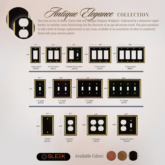 Antique Elegance Wall Plate Collection - Black & Gold