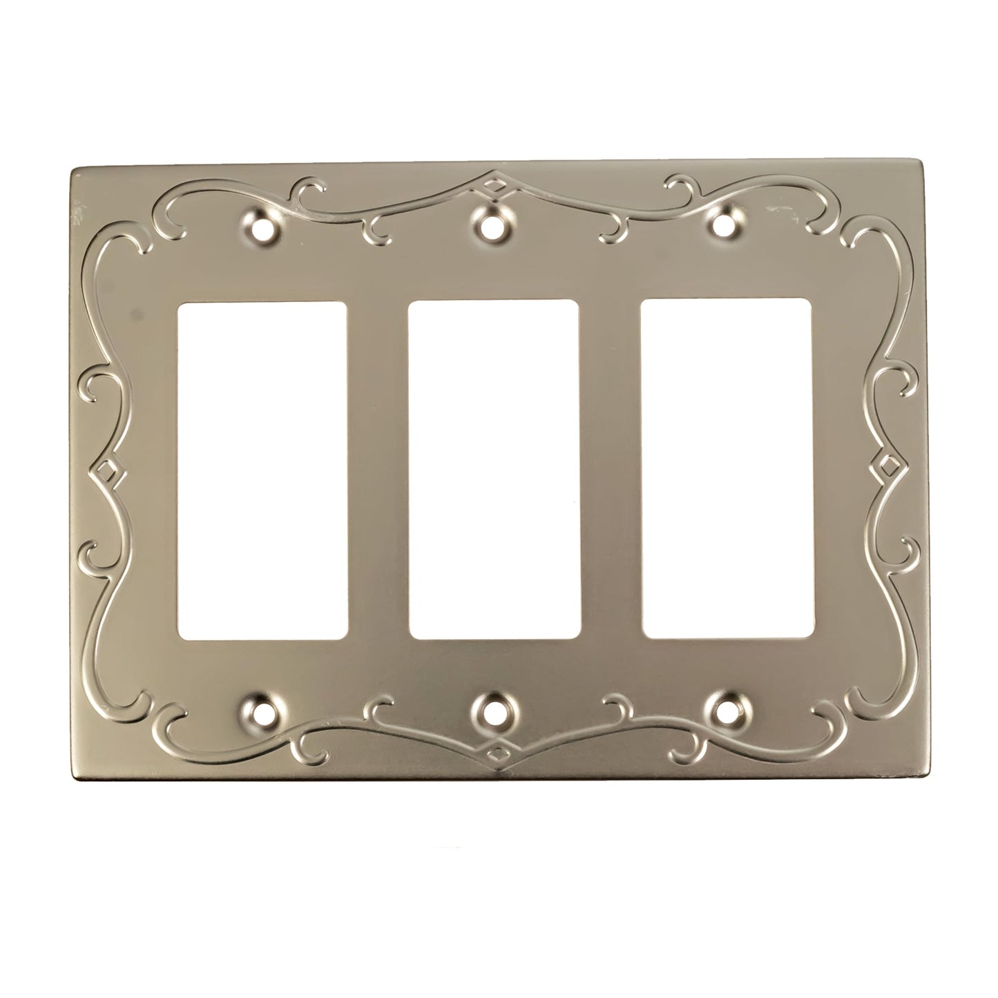 Regal Scrollwork Wall Plates Collection - Satin Satin Nickel