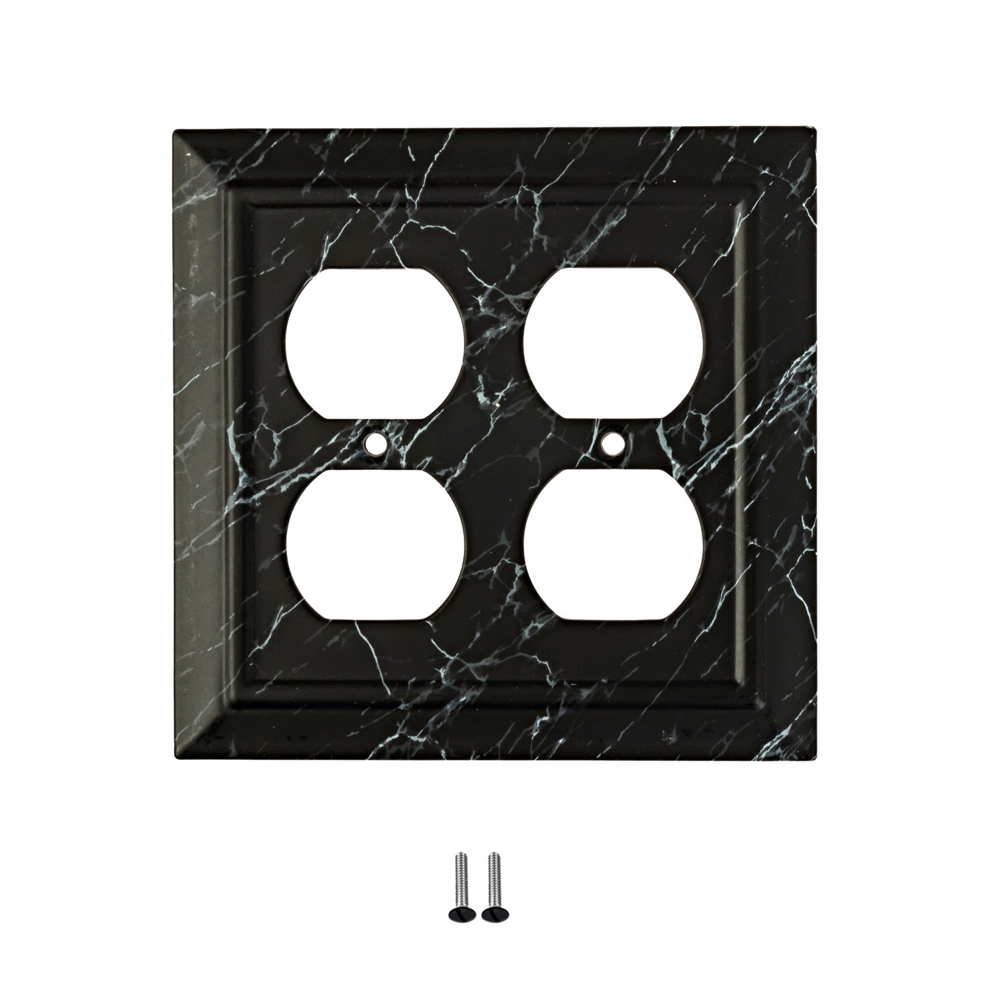 Marbled Majesty Wall Plate Collection - Black