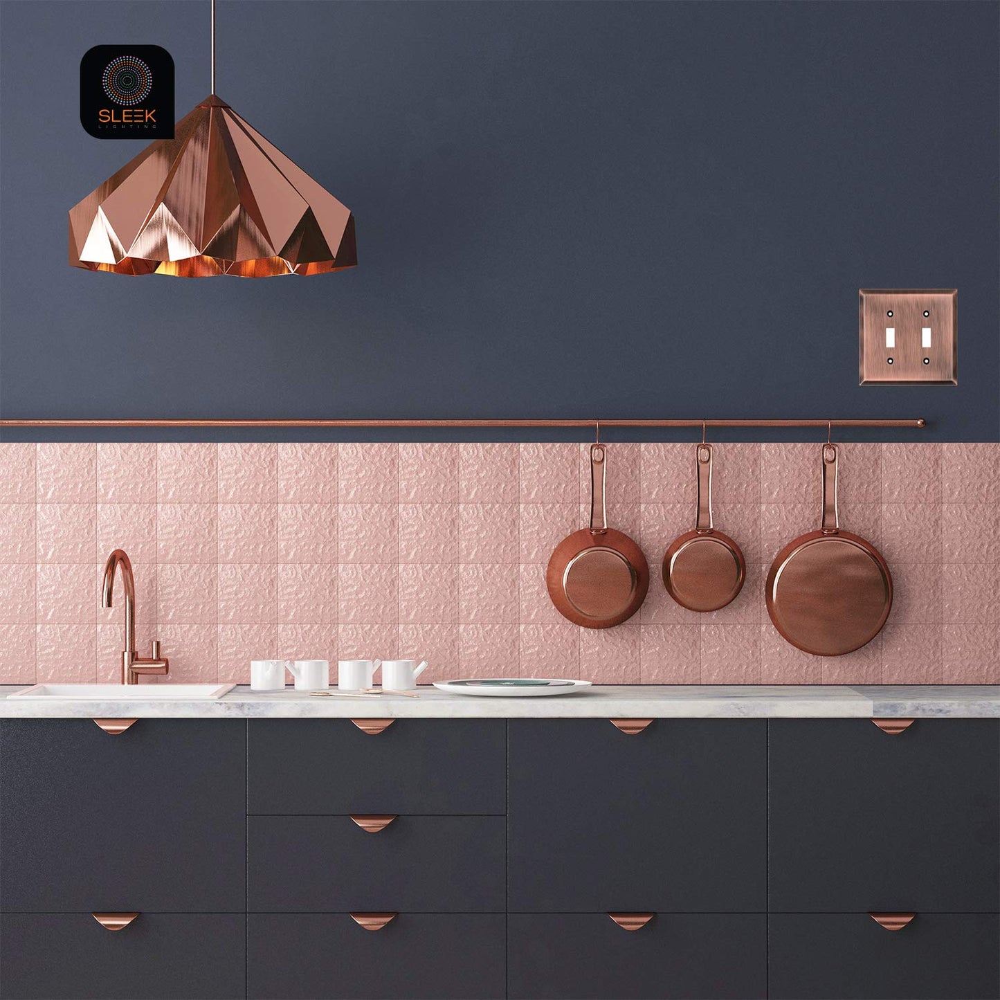 Sleek Canvas Elegance Wall plate collection - Copper