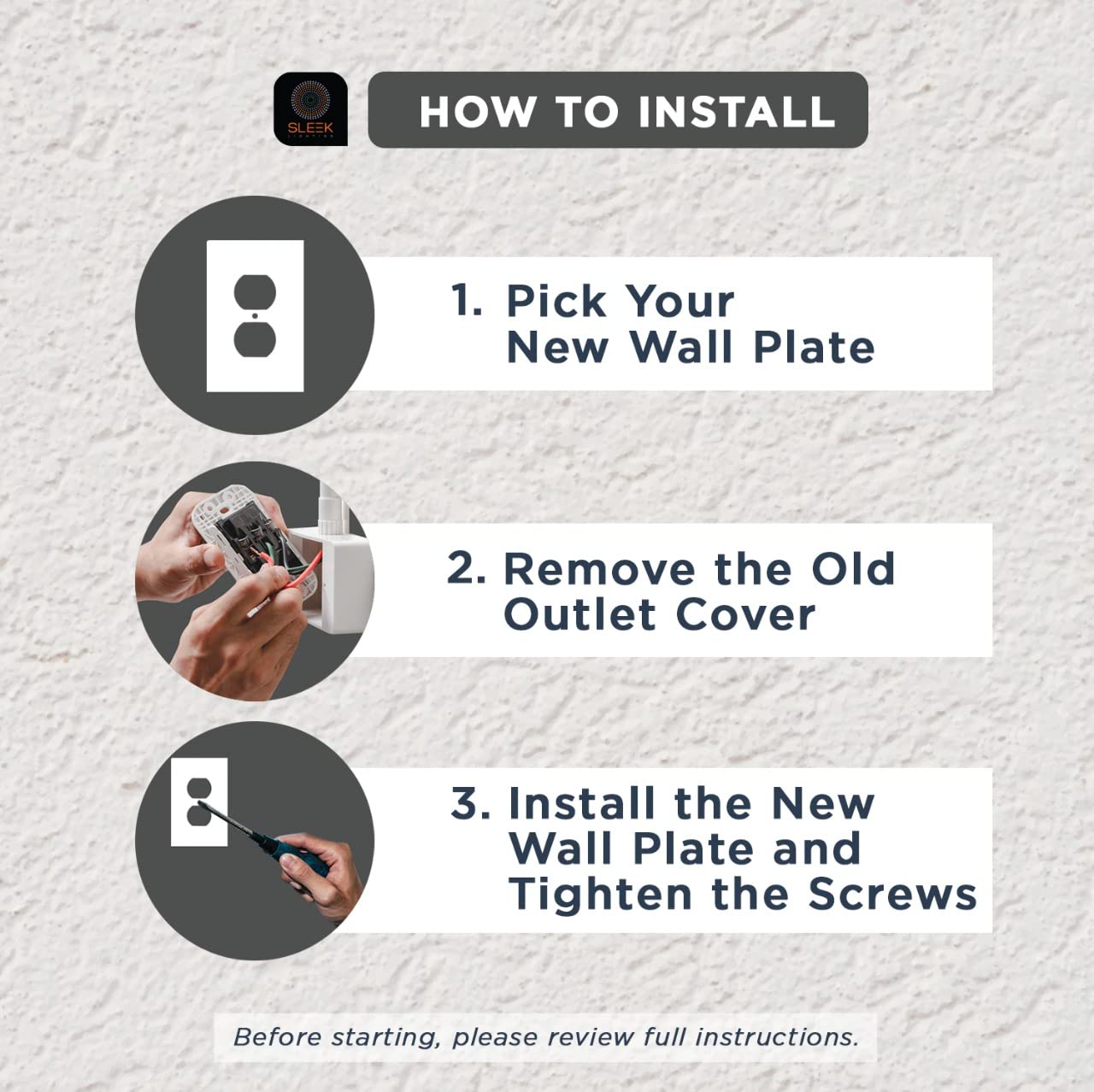 Moderno Elegance Wall Plate Collection - White