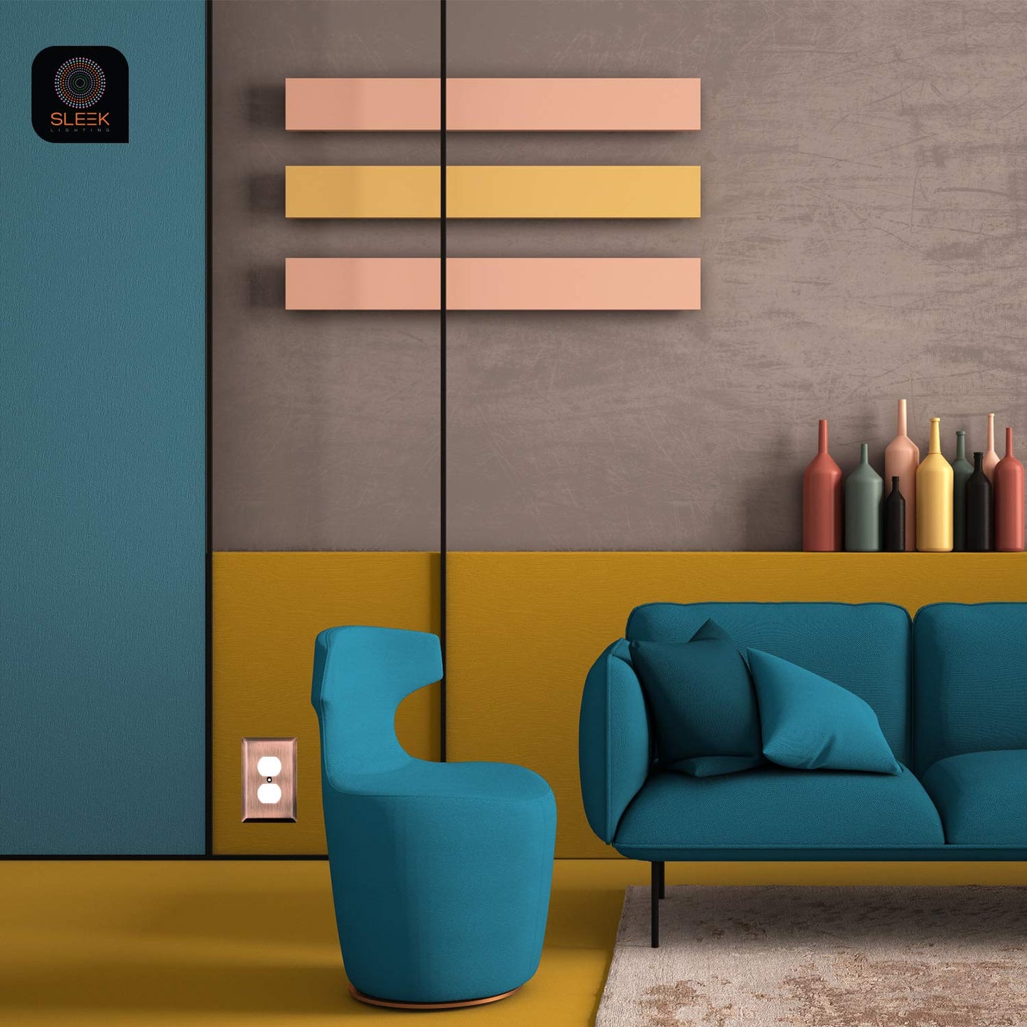 Sleek Canvas Elegance Wall plate collection - Copper