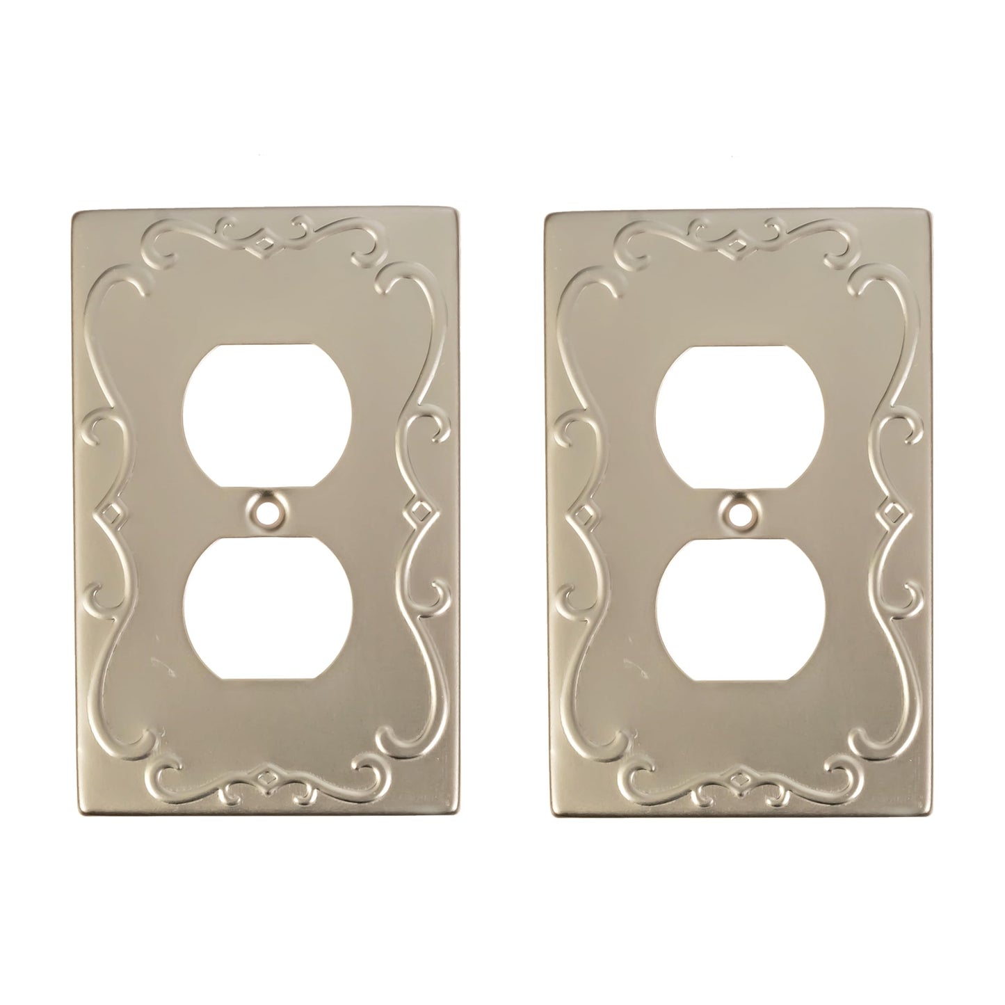 Regal Scrollwork Wall Plates Collection - Satin Satin Nickel