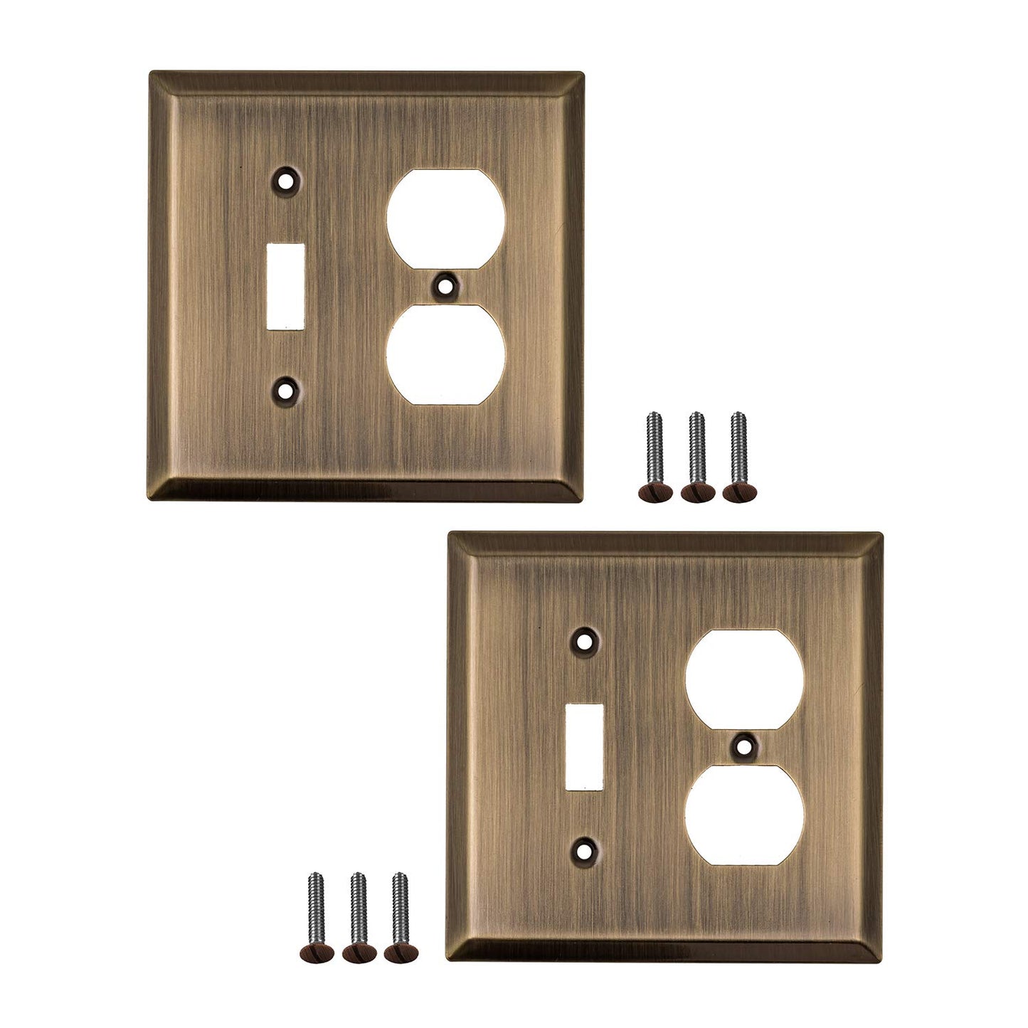 Sleek Canvas Elegance Wall Plate Collection - Antique Brass