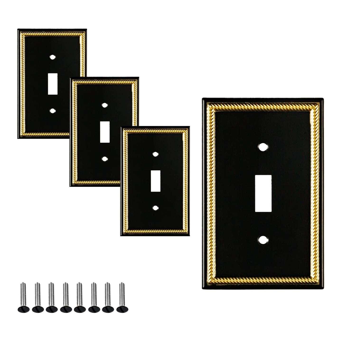 Antique Elegance Wall Plate Collection - Black & Gold
