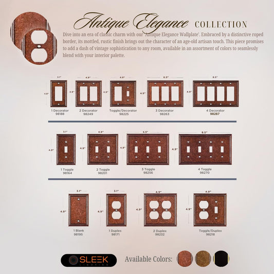 Antique Elegance Wall Plates Collection - Sponged Copper