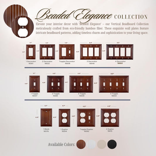 Beaded Elegance Wall Plate Collection - Mahogany