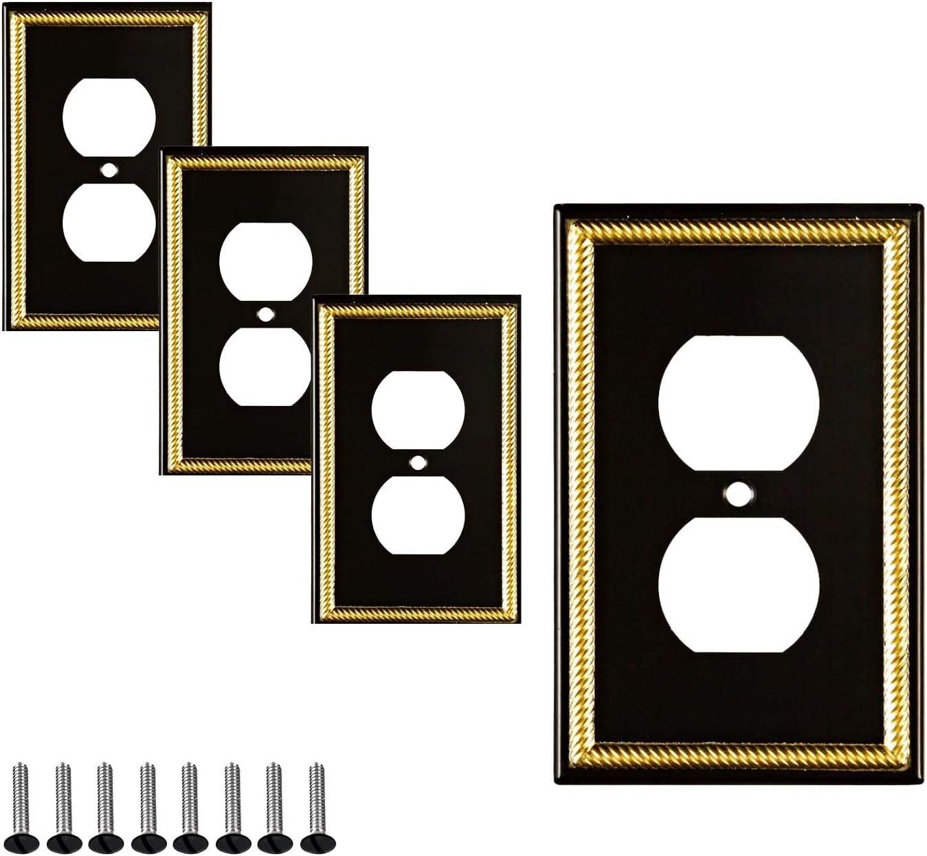 Antique Elegance Wall Plate Collection - Black & Gold