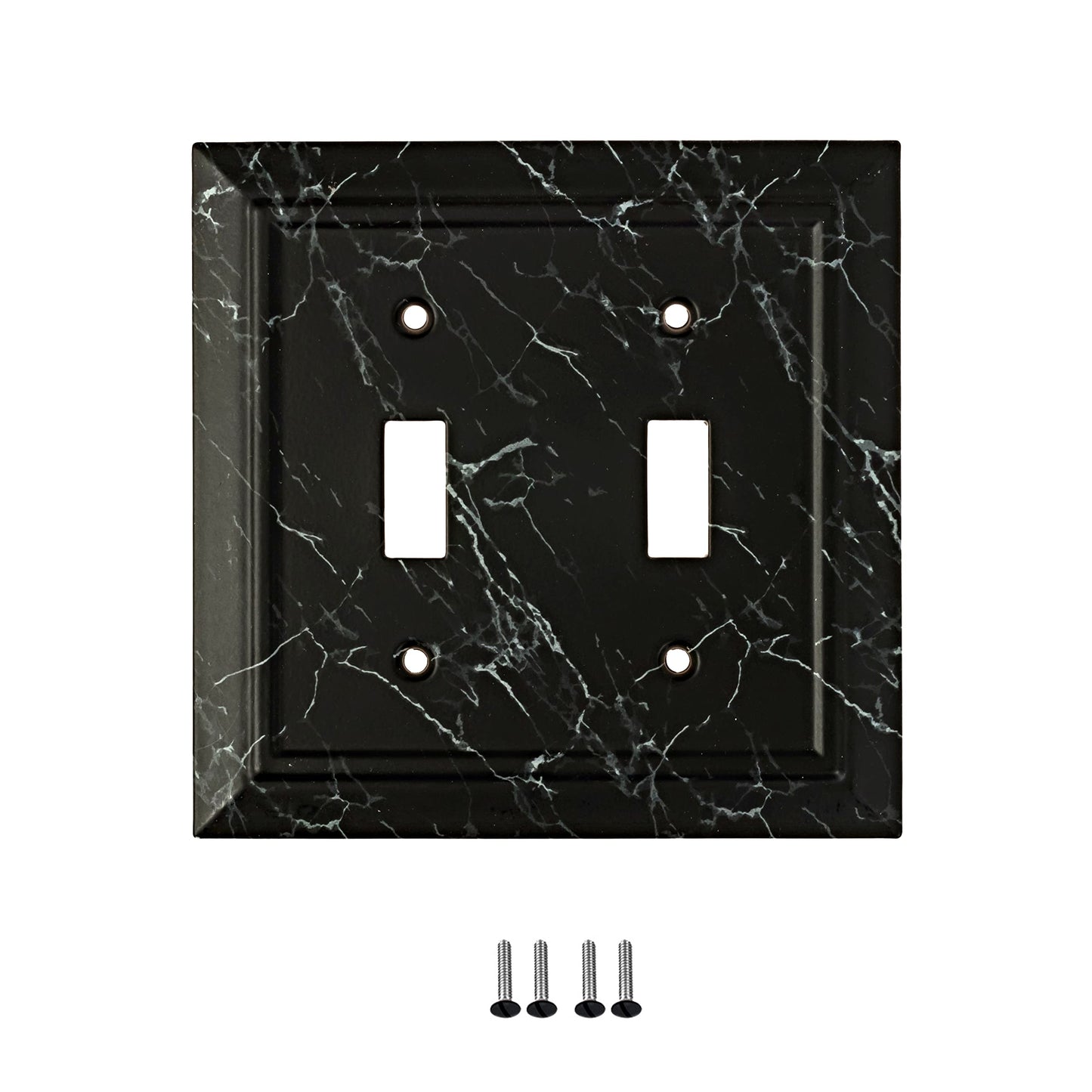 Marbled Majesty Wall Plate Collection - Black