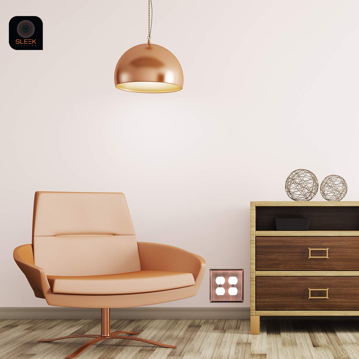 Sleek Canvas Elegance Wall plate collection - Copper