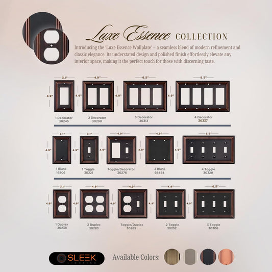 Luxe Essence Wall Plate Collection - Oil Rubbed Bronze