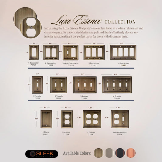 Luxe Essence Wall Plate Collection - Antique Brass